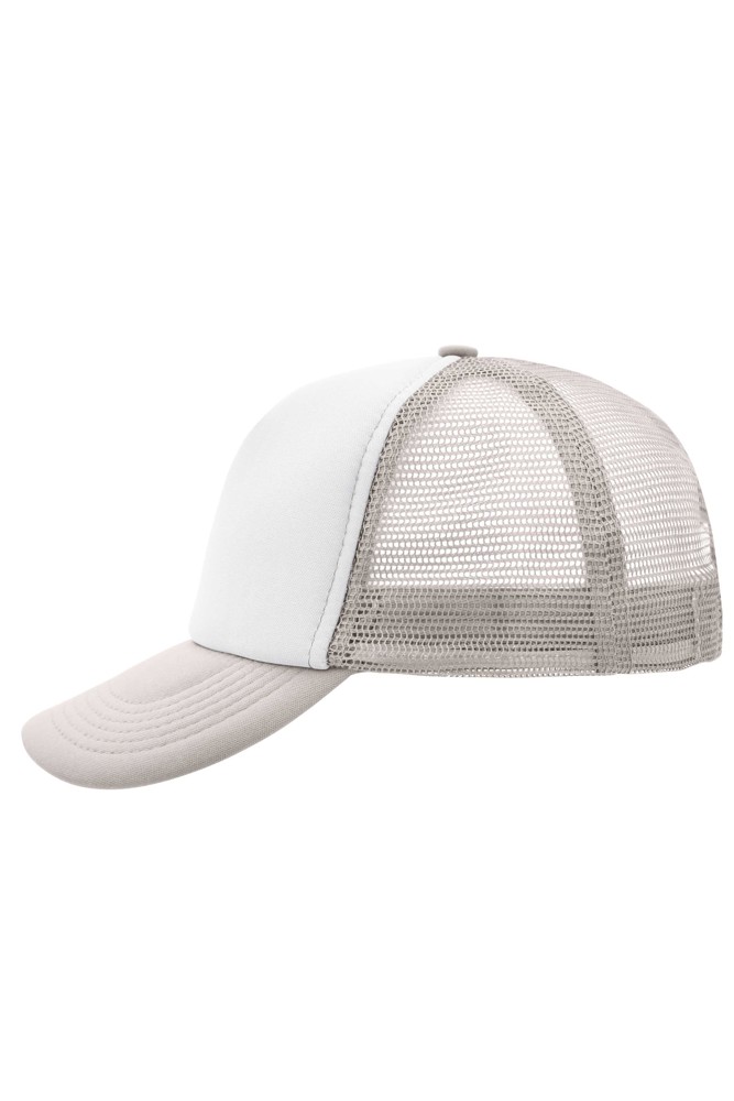 5 Panel Polyester Mesh Cap - white/light grey