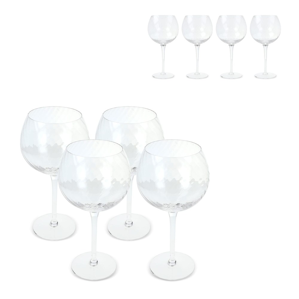 Byon Opacity set van 4 wijnglazen met stijlvol glaspatroon 470ml
