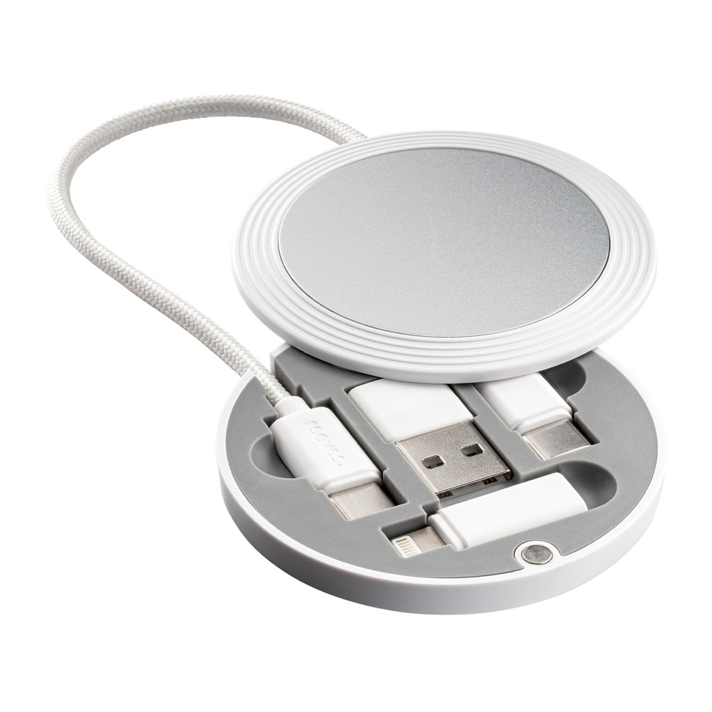 4 in 1 Laadkabel REEVES-CONVERTICS EVO - zilver, wit / wit
