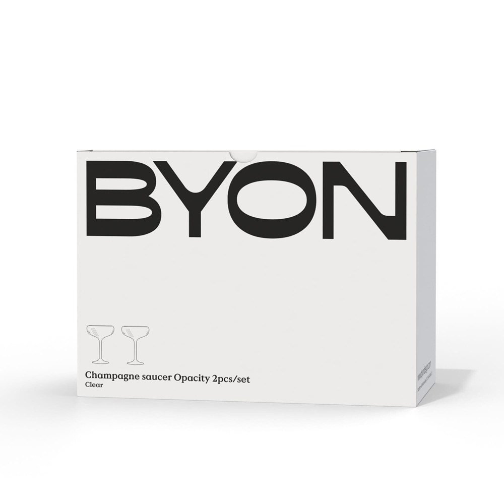 Byon Opacity set van 2 champagneglazen met stijlvol glas patroon 300ml