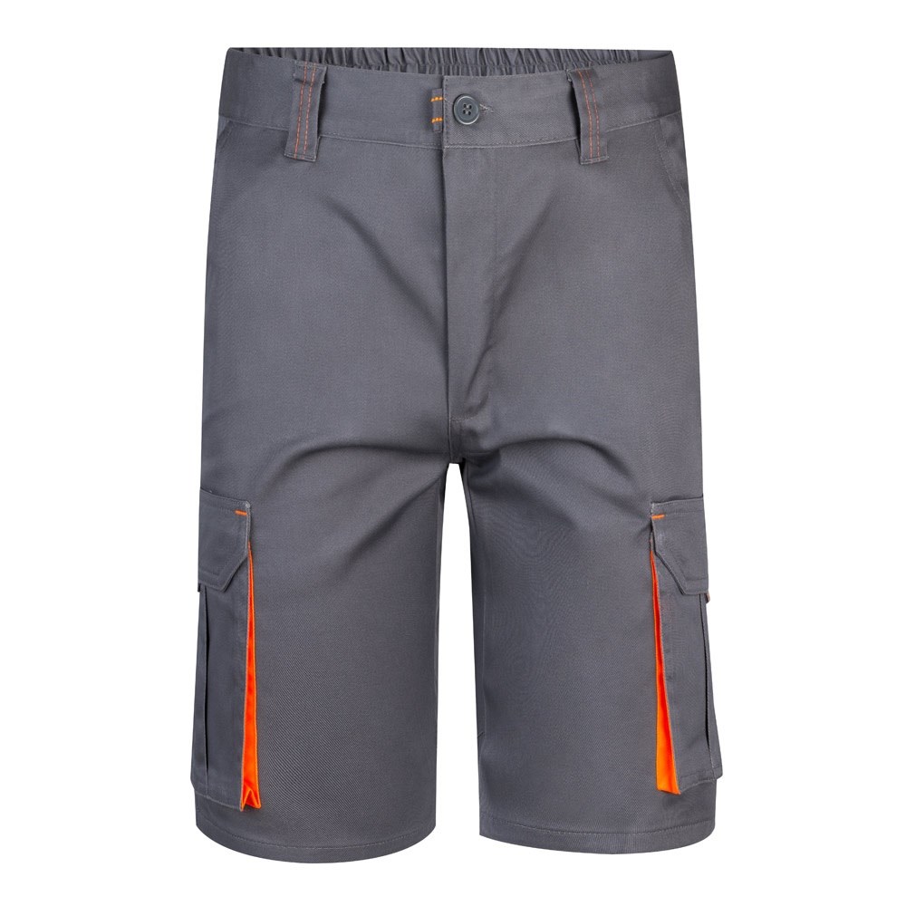 VL HEMERA. Tweekleurige stretch bermuda met meerdere zakken (240g/m²), van katoen (46%), EME (38%) en polyester (16%)