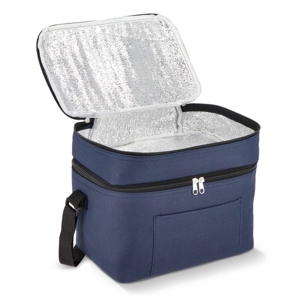 R-PET 600D koeltas met dubbele compartimenten, 30 x 20 x 24 cm, 12L