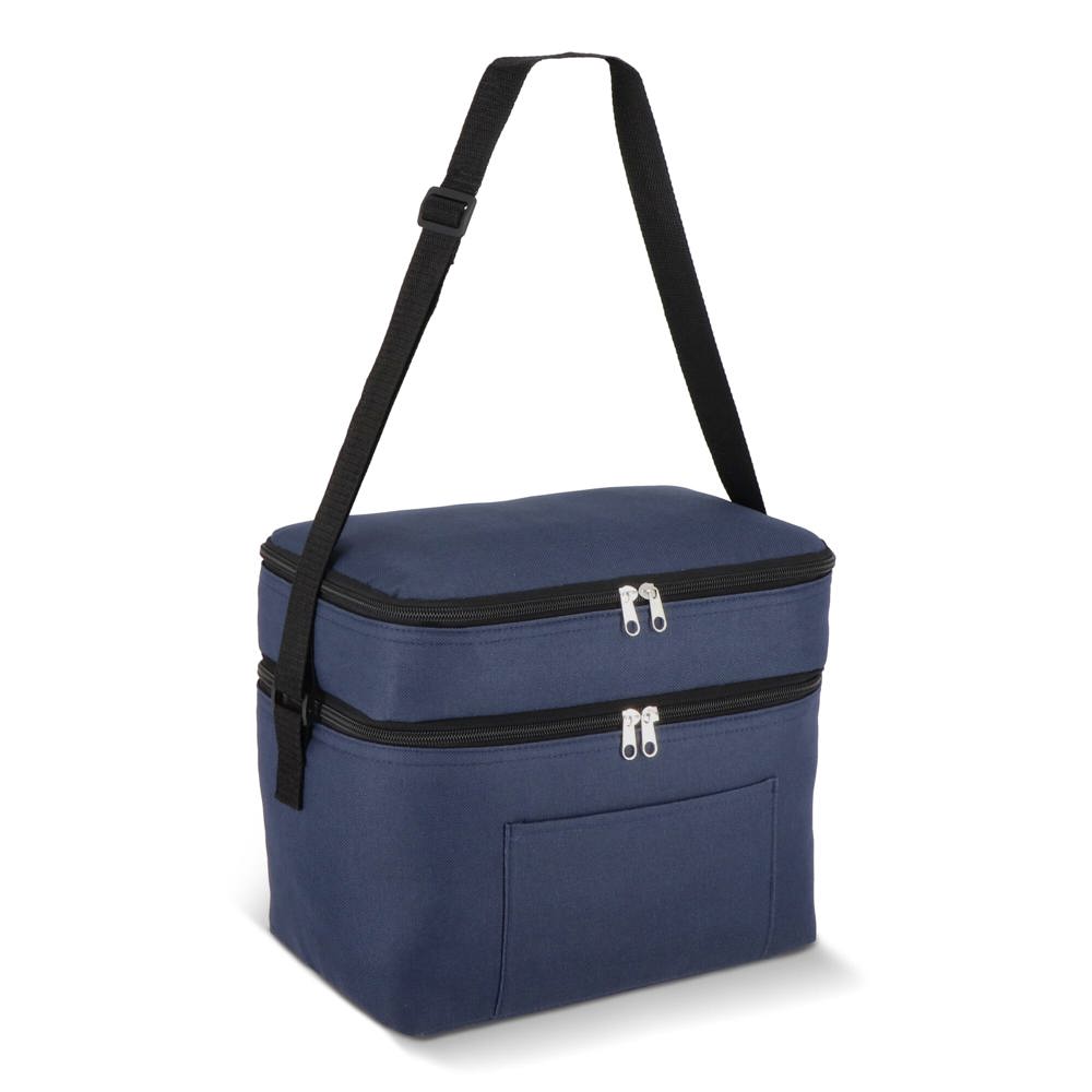 R-PET 600D koeltas met dubbele compartimenten, 30 x 20 x 24 cm, 12L